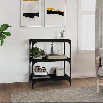 Stella Homewares Book Cabinet Black 60x33x70.5 cm Engineered Wood and Steel