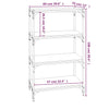Stella Homewares Book Cabinet Black 60x33x100 cm Engineered Wood and Steel