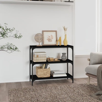 Stella Homewares Book Cabinet Black 80x33x70.5 cm Engineered Wood and Steel
