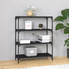 Stella Homewares Book Cabinet Black 80x33x100 cm Engineered Wood and Steel