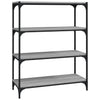 Stella Homewares Book Cabinet Grey Sonoma 80x33x100 cm Engineered Wood and Steel