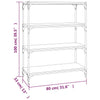 Stella Homewares Book Cabinet Grey Sonoma 80x33x100 cm Engineered Wood and Steel