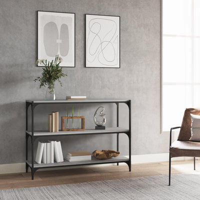 Stella Homewares Book Cabinet Grey Sonoma 100x33x70.5cm Engineered Wood and Steel