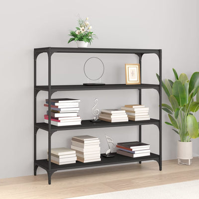 Stella Homewares Book Cabinet Black 100x33x100 cm Engineered Wood and Steel