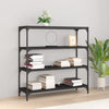 Stella Homewares Book Cabinet Black 100x33x100 cm Engineered Wood and Steel