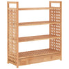 Stella Homewares Shoe Rack with Drawer 70x27x81 cm Solid Wood Walnut