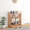 Stella Homewares Shoe Rack with Drawer 70x27x81 cm Solid Wood Walnut