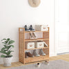 Stella Homewares Shoe Rack with Drawer 70x27x81 cm Solid Wood Walnut