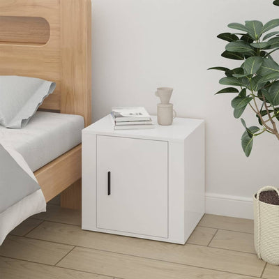Stella Homewares Bedside Cabinet High Gloss White 50x39x47 cm
