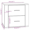 Stella Homewares Bedside Cabinet Black 50x39x47 cm