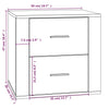 Stella Homewares Bedside Cabinet High Gloss White 50x39x47 cm