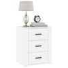 Stella Homewares Bedside Cabinet White 50x36x60 cm Engineered Wood