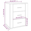 Stella Homewares Bedside Cabinet White 50x36x60 cm Engineered Wood