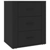 Stella Homewares Bedside Cabinet Black 50x36x60 cm Engineered Wood