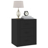 Stella Homewares Bedside Cabinet Black 50x36x60 cm Engineered Wood
