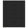 Stella Homewares Bedside Cabinet Black 50x36x60 cm Engineered Wood