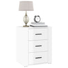 Stella Homewares Bedside Cabinet High Gloss White 50x36x60 cm Engineered Wood