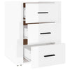 Stella Homewares Bedside Cabinet High Gloss White 50x36x60 cm Engineered Wood