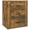 Stella Homewares Bedside Cabinet Smoked Oak 50x36x60 cm Engineered Wood