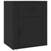Stella Homewares Bedside Cabinet Black 50x36x60 cm Engineered Wood
