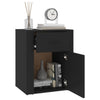 Stella Homewares Bedside Cabinet Black 50x36x60 cm Engineered Wood