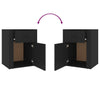 Stella Homewares Bedside Cabinet Black 50x36x60 cm Engineered Wood