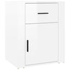 Stella Homewares Bedside Cabinet High Gloss White 50x36x60 cm Engineered Wood