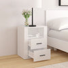 Stella Homewares Bedside Cabinet White 50x36x60 cm Engineered Wood