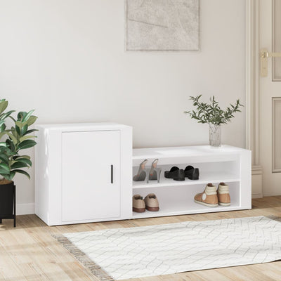 Stella Homewares Shoe Cabinet White 130x35x54 cm Engineered Wood