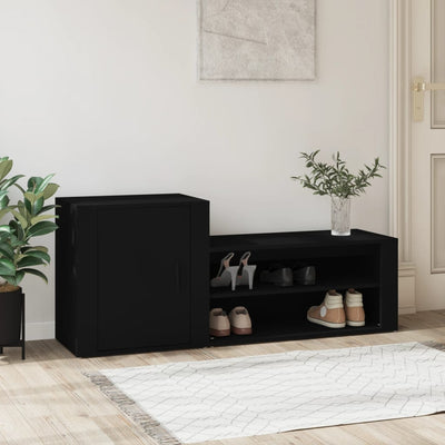Stella Homewares Shoe Cabinet Black 130x35x54 cm Engineered Wood