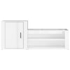 Stella Homewares Shoe Cabinet High Gloss White 130x35x54 cm Engineered Wood
