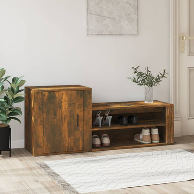 Stella Homewares Shoe Cabinet Smoked Oak 130x35x54 cm Engineered Wood