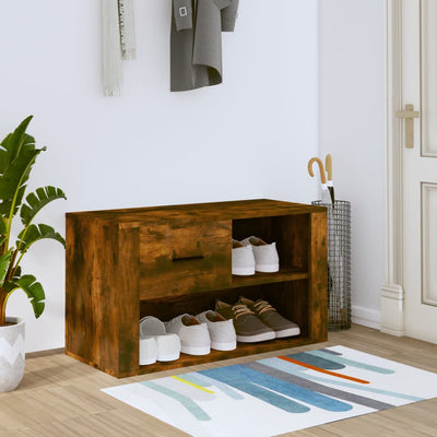 Stella Homewares Shoe Cabinet Smoked Oak 80x35x45 cm Engineered Wood