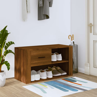 Stella Homewares Shoe Cabinet Brown Oak 80x35x45 cm Engineered Wood