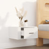 Stella Homewares Wall-mounted Bedside Cabinet High Gloss White 50x36x25 cm