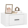 Stella Homewares Wall-mounted Bedside Cabinet High Gloss White 50x36x25 cm