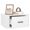 Stella Homewares Wall-mounted Bedside Cabinet High Gloss White 50x36x25 cm