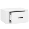 Stella Homewares Wall-mounted Bedside Cabinet High Gloss White 50x36x25 cm