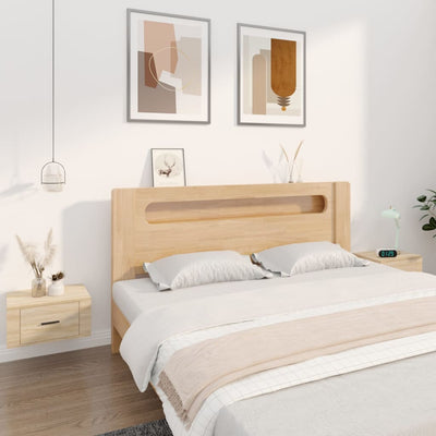 Stella Homewares Wall-mounted Bedside Cabinets 2 pcs Sonoma Oak 50x36x25 cm