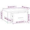 Stella Homewares Wall-mounted Bedside Cabinets 2 pcs Grey Sonoma 50x36x25 cm