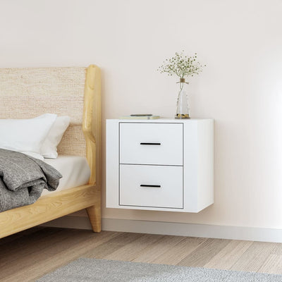 Stella Homewares Wall-mounted Bedside Cabinet White 50x36x47 cm
