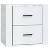 Stella Homewares Wall-mounted Bedside Cabinet High Gloss White 50x36x47 cm