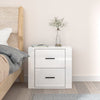Stella Homewares Wall-mounted Bedside Cabinet High Gloss White 50x36x47 cm