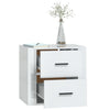 Stella Homewares Wall-mounted Bedside Cabinet High Gloss White 50x36x47 cm