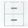 Stella Homewares Wall-mounted Bedside Cabinet High Gloss White 50x36x47 cm