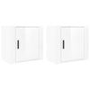 Stella Homewares Wall-mounted Bedside Cabinets 2 pcs High Gloss White 50x30x47cm