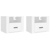 Stella Homewares Wall-mounted Bedside Cabinets 2 pcs White 50x36x40 cm