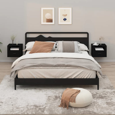 Stella Homewares Wall-mounted Bedside Cabinets 2 pcs Black 50x36x40 cm