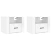Stella Homewares Wall-mounted Bedside Cabinets 2 pcs High Gloss White 50x36x40cm