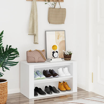 Stella Homewares Shoe Rack White 75x35x45 cm Engineered Wood